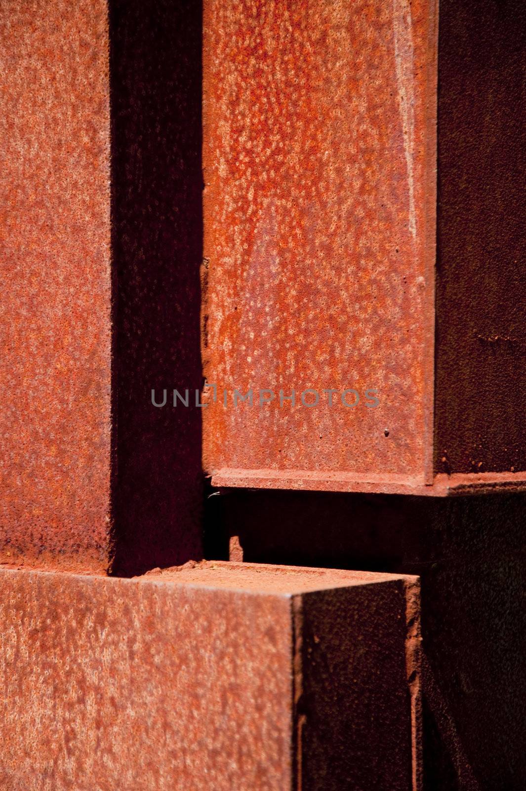 industrial scene with rusty steel