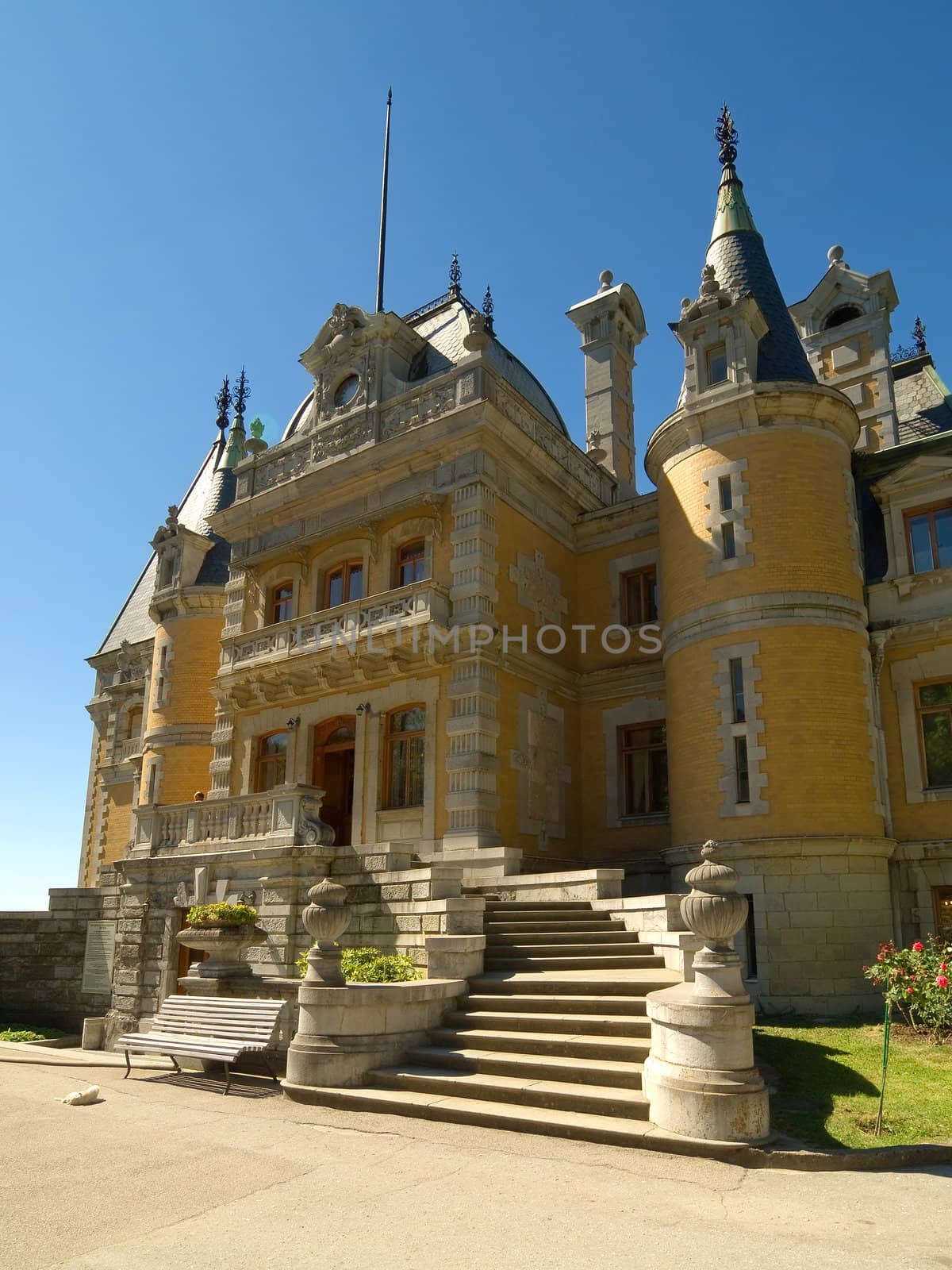 Massandra Palace in Yalta with clear blue sky
