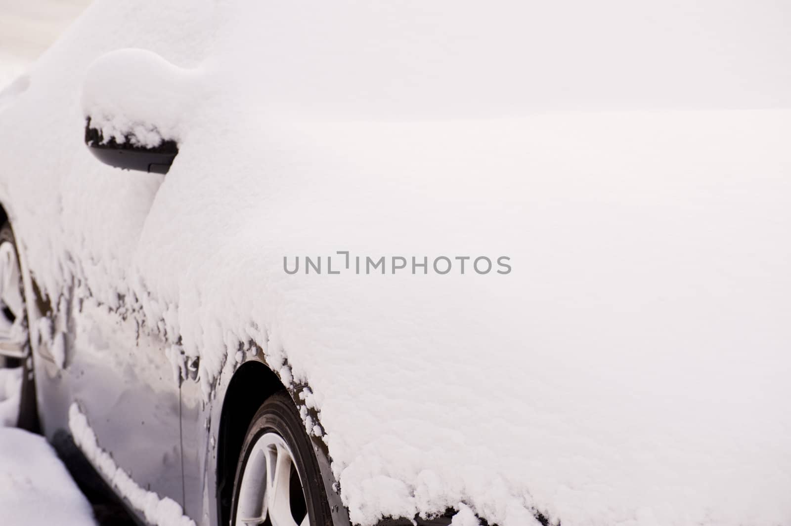 Snow covered car