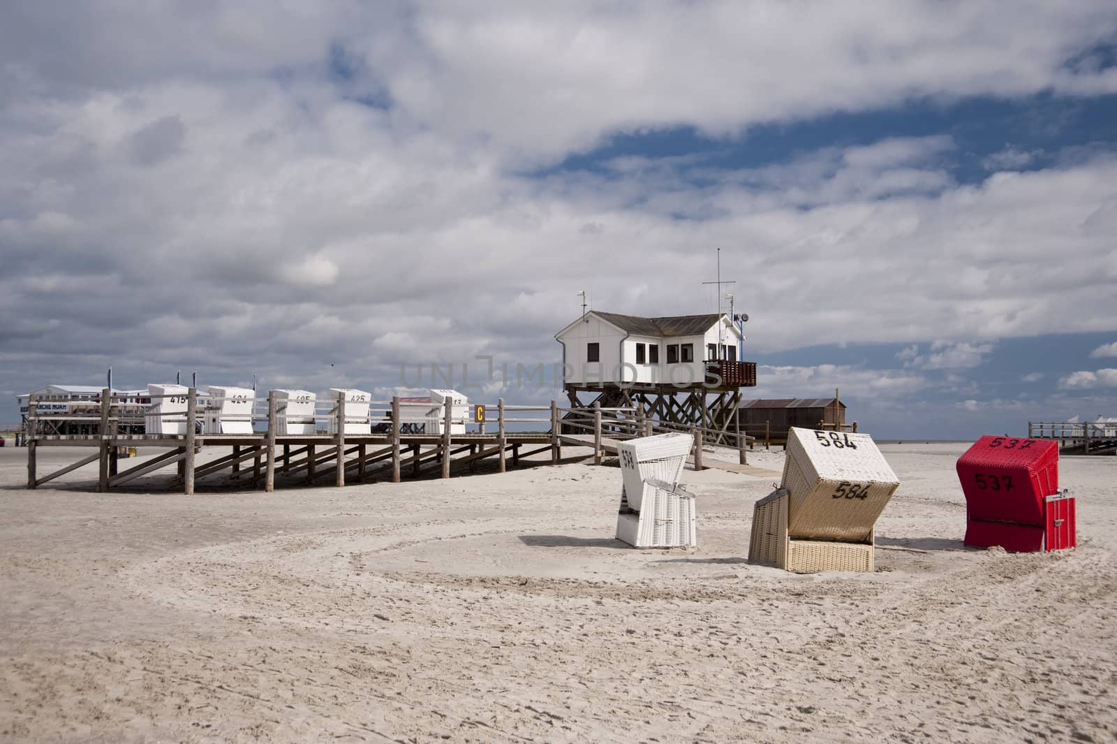 beach scene in st. peter-ording / germany