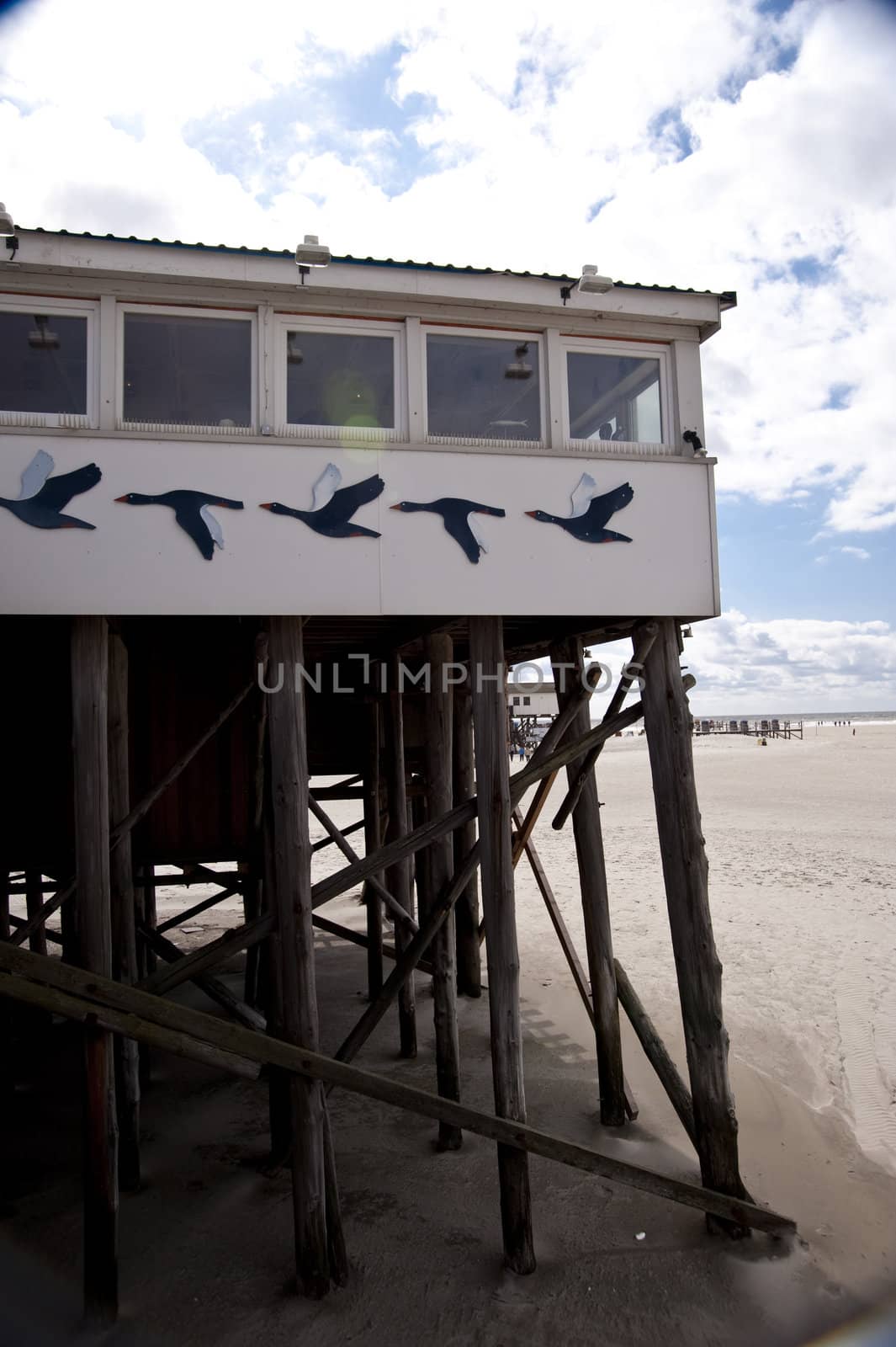 beach scene in st. peter-ording / germany