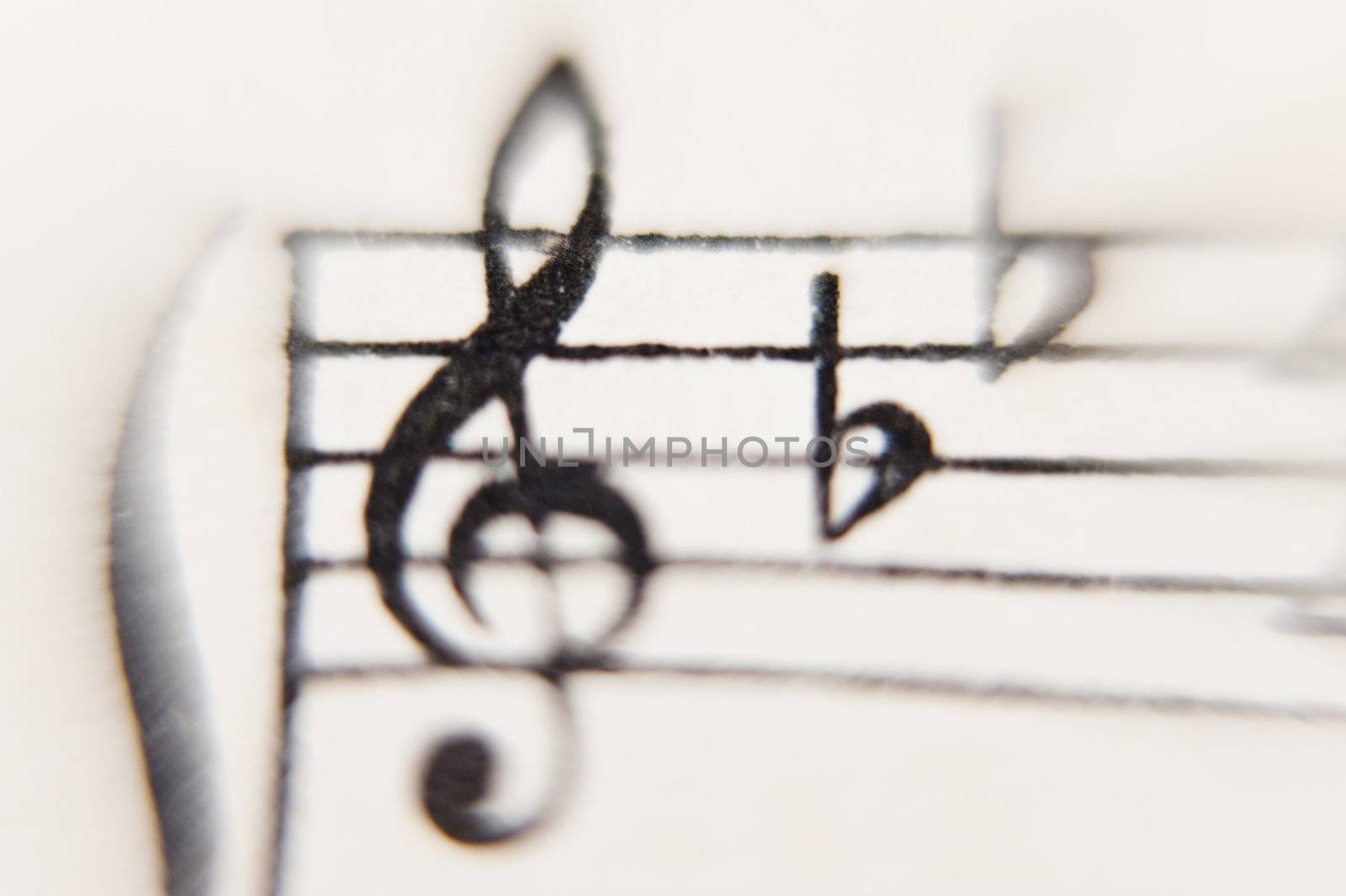 close op of a sheet of music