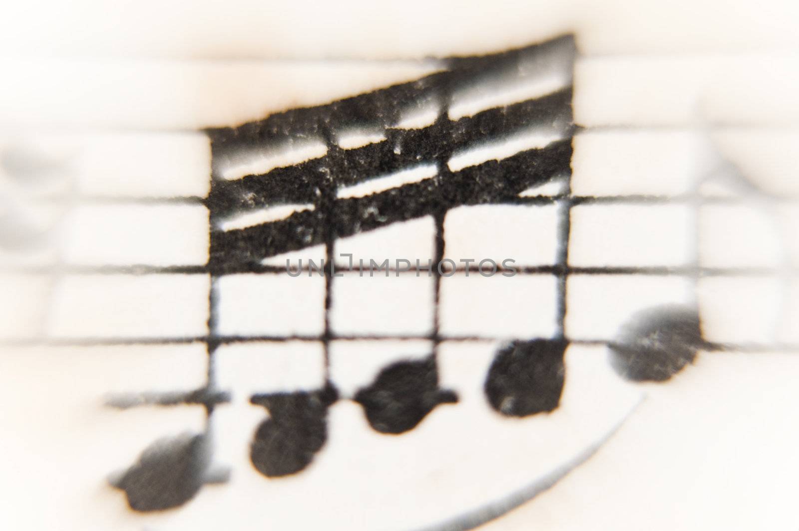 close op of a sheet of music