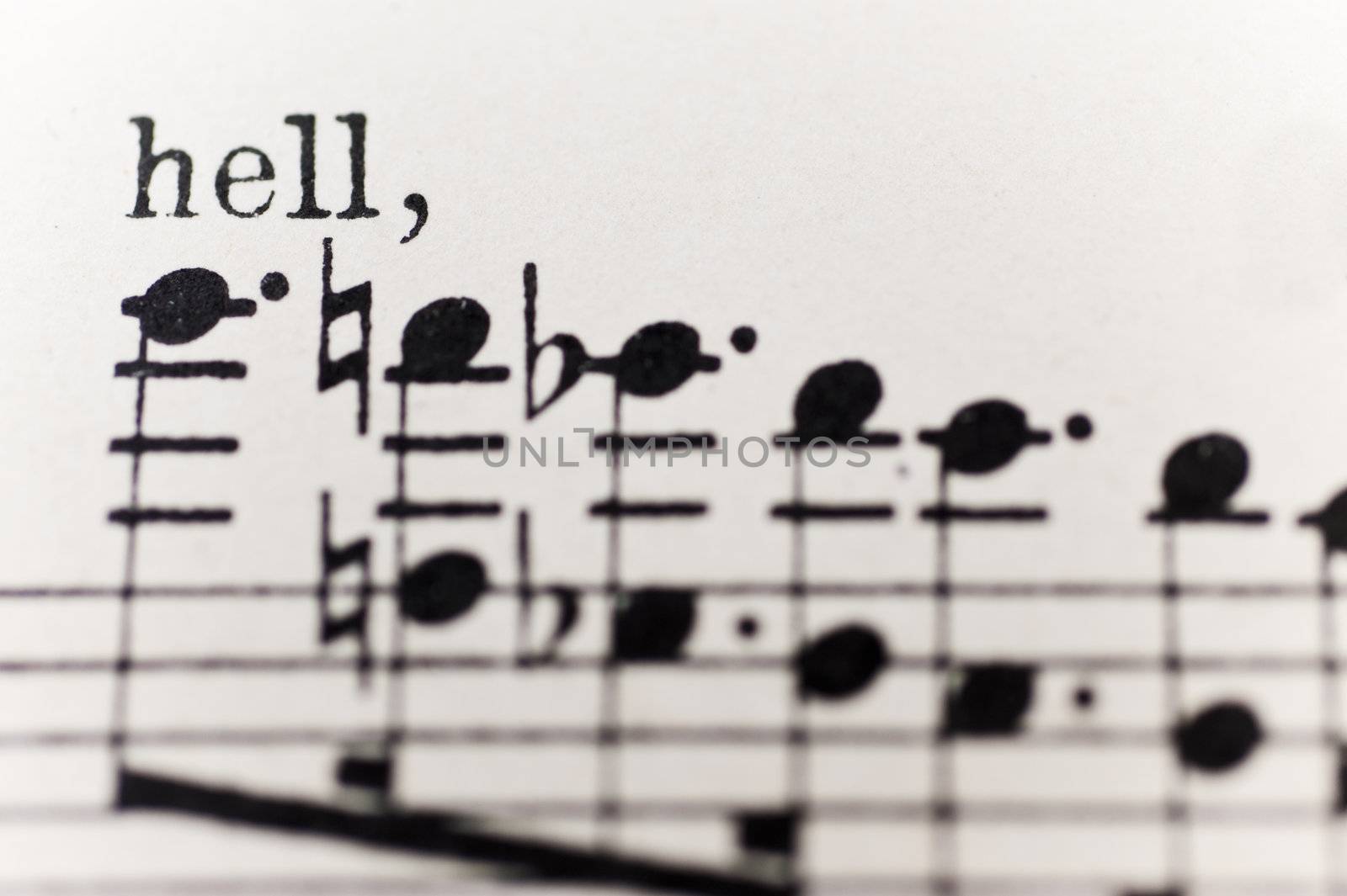 close op of a sheet of music