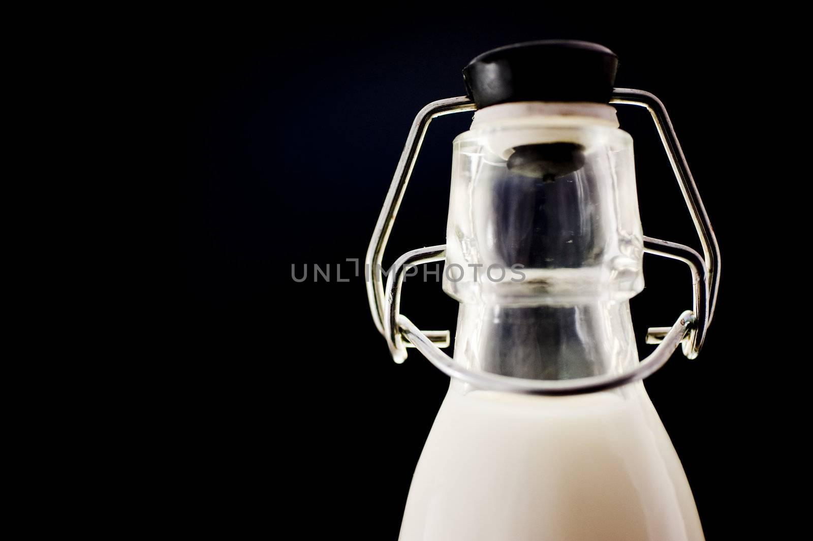 close up of a milk bottle