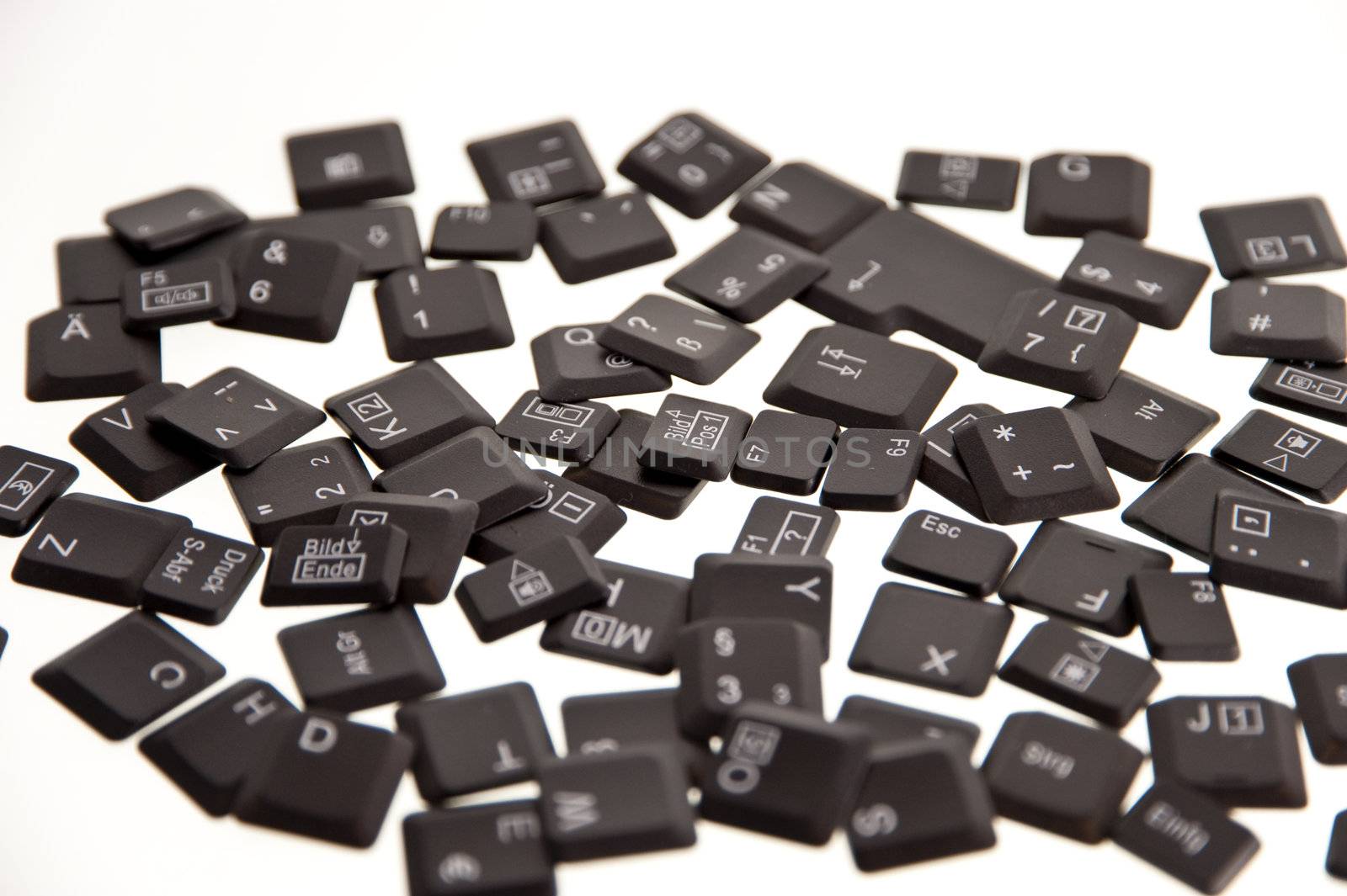 keys of a keyboard