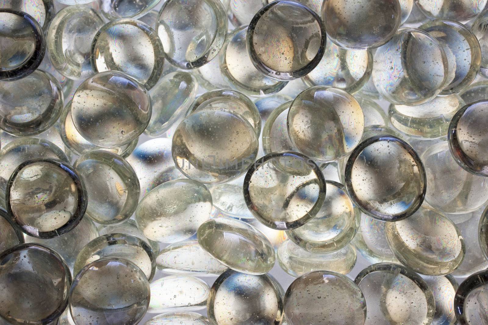 close up of glass beads