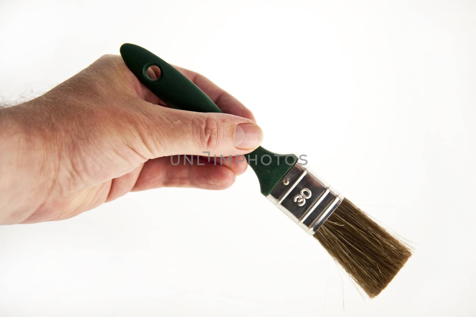 close up of a hand with brush