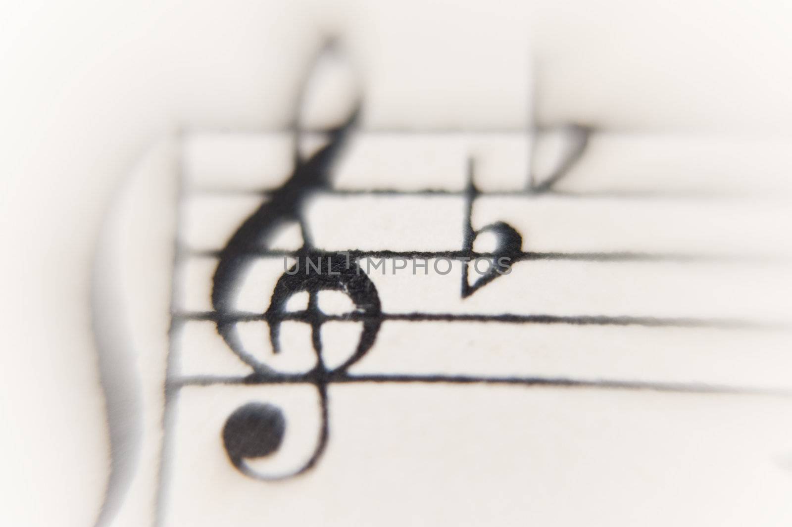 close op of a sheet of music