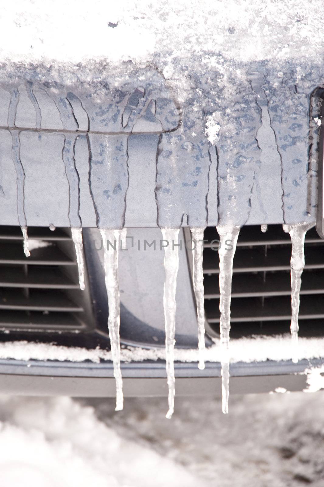 icicles on a car