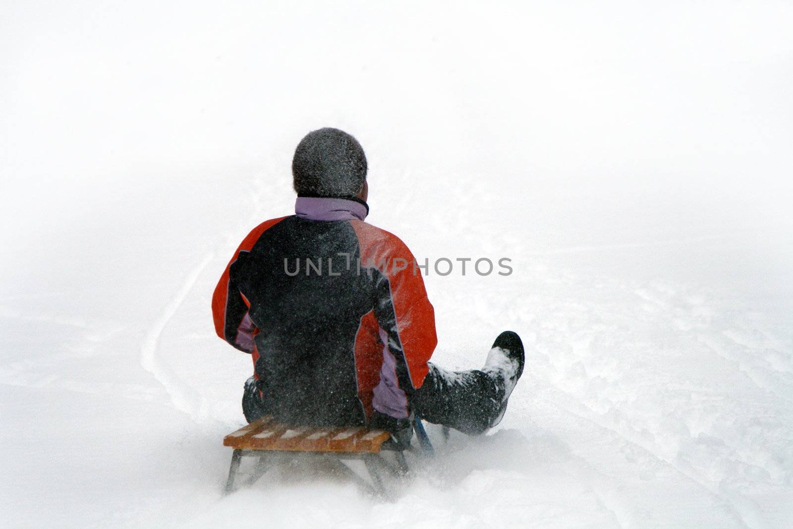 fun in the snow, sleigh by photochecker