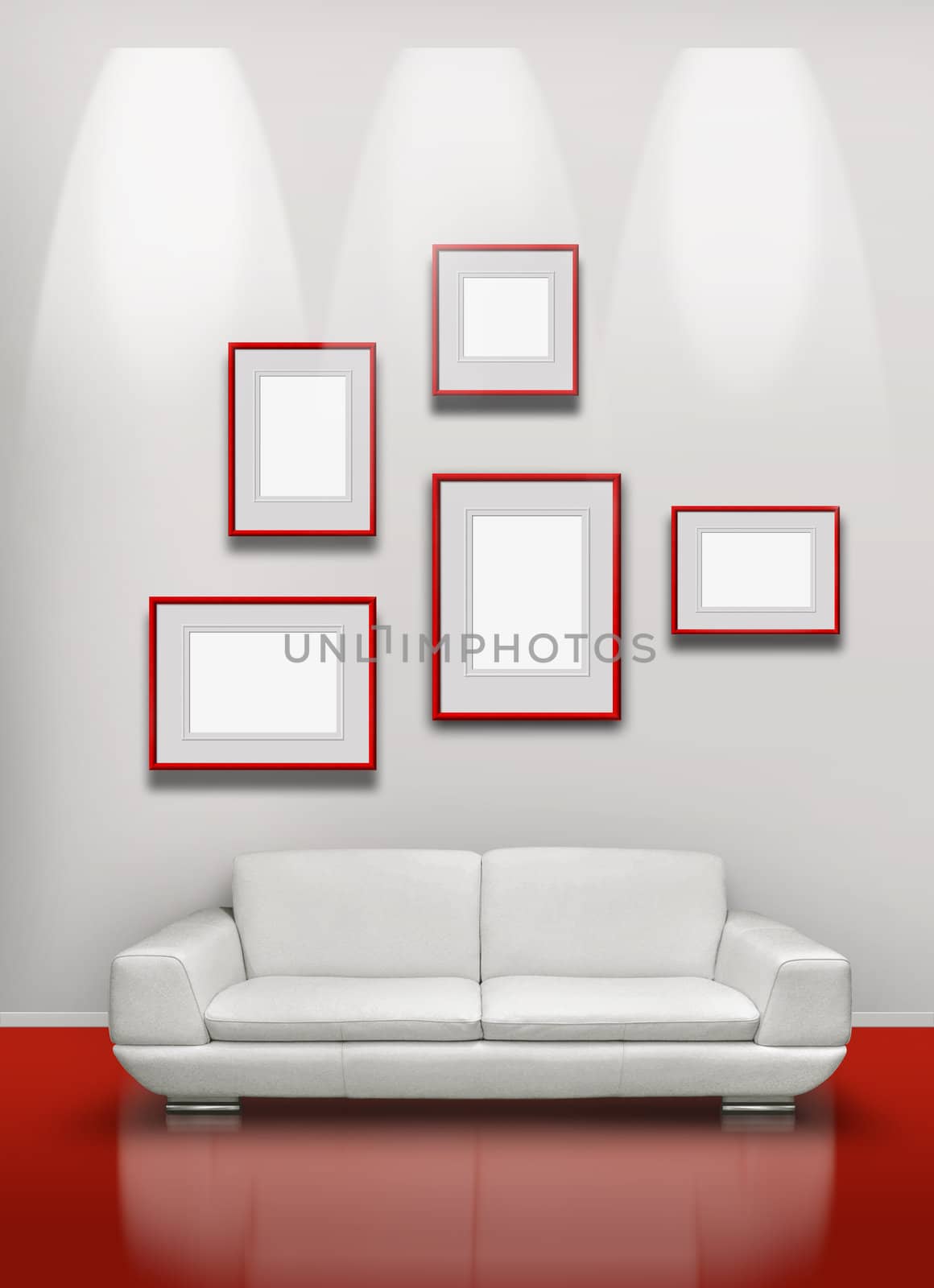 Red floor white gallery by anterovium