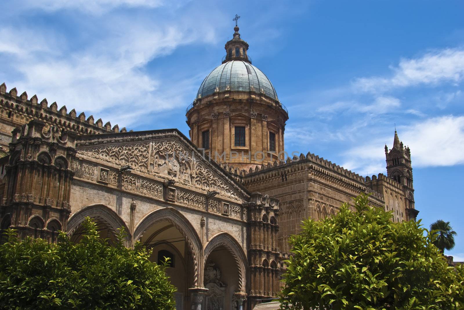 Detail of the cathedral of Palermo. Sicily. Italy