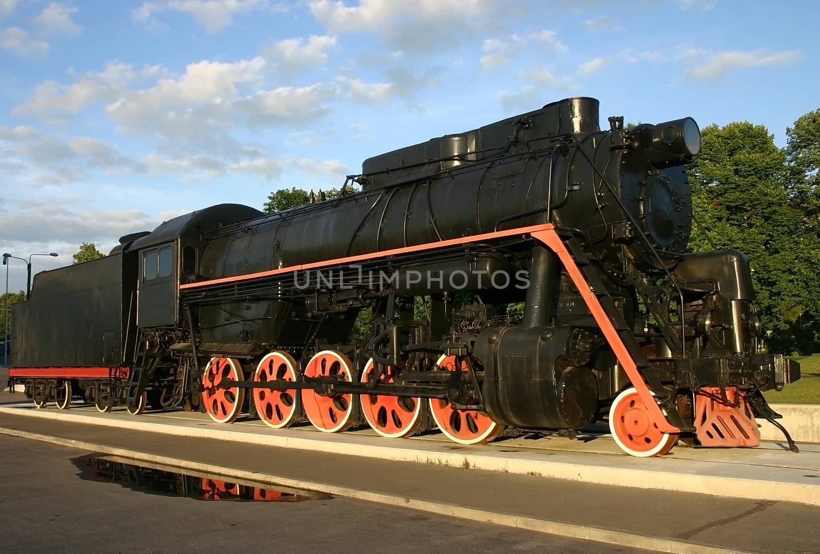 Steam locomotive, the locomotive old for cargo and passenger transportations