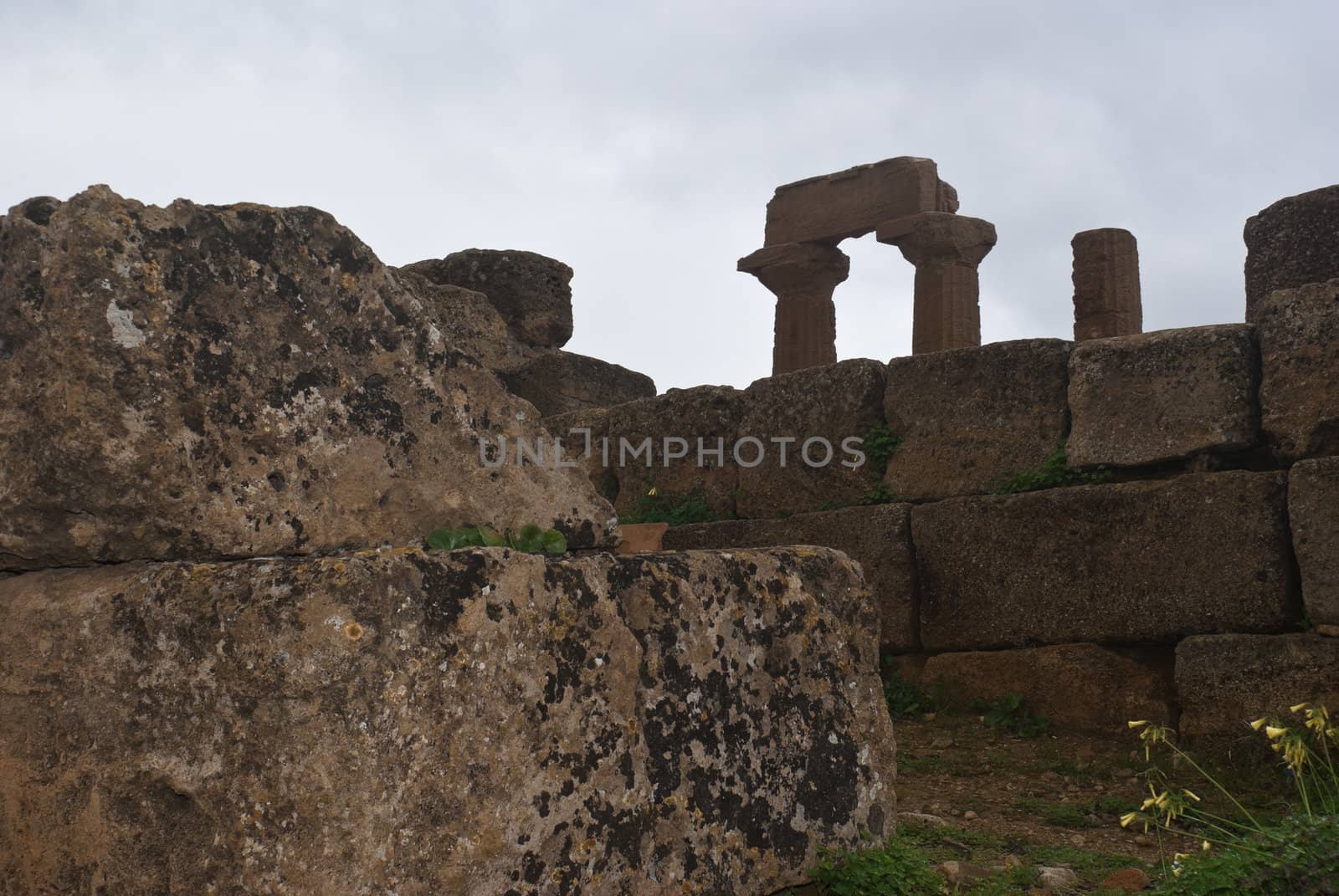 Detail of Greek temple of Agrigento. Sicily- Italy