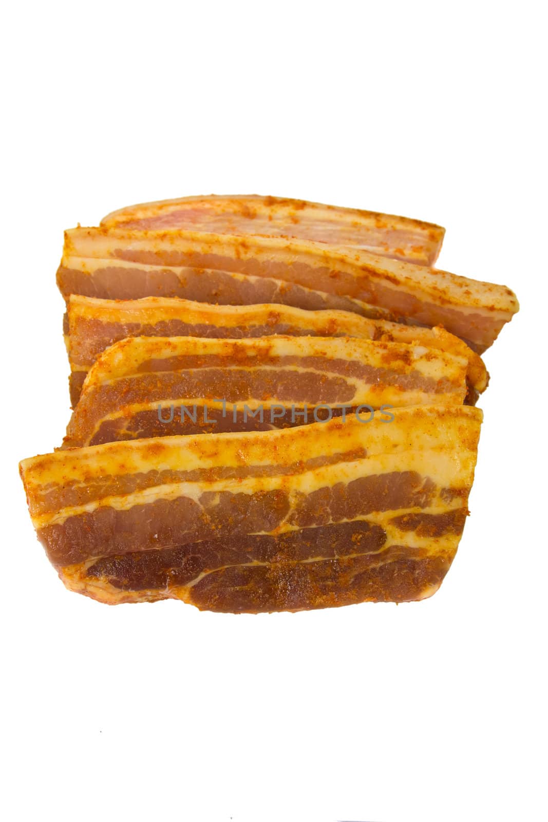 Picture of some slices of spiced raw pork