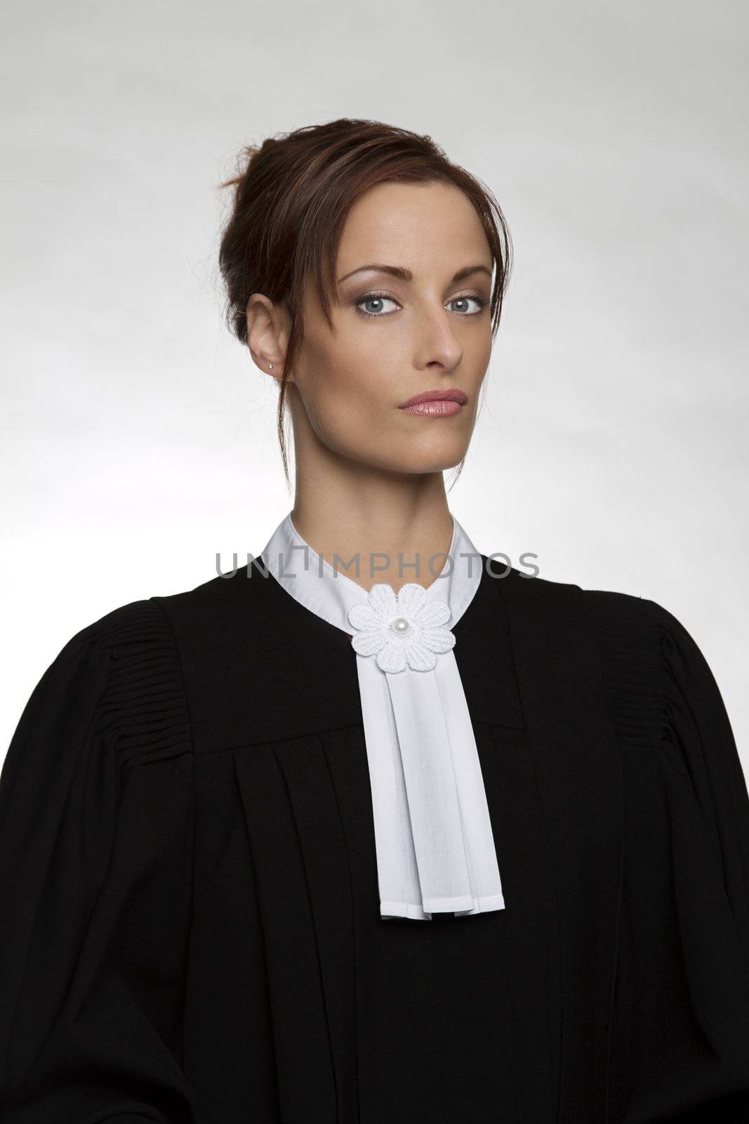 Classic portrait of a woman in canadian lawyer attire