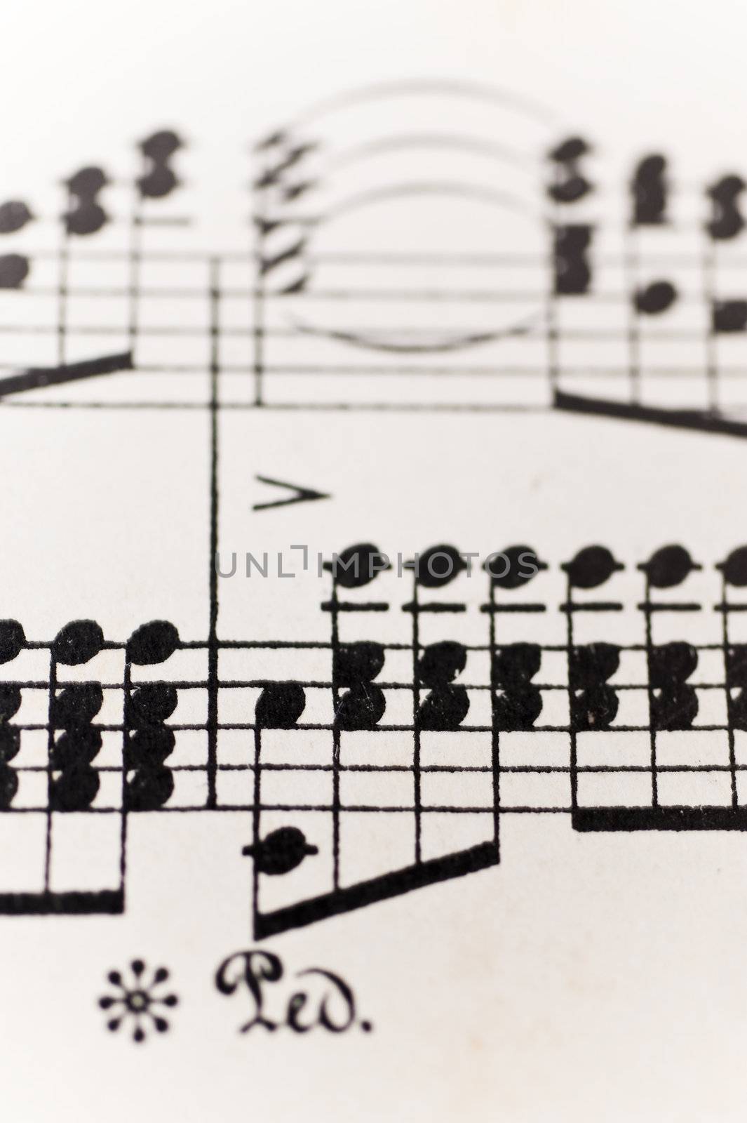Close up of a sheet of music