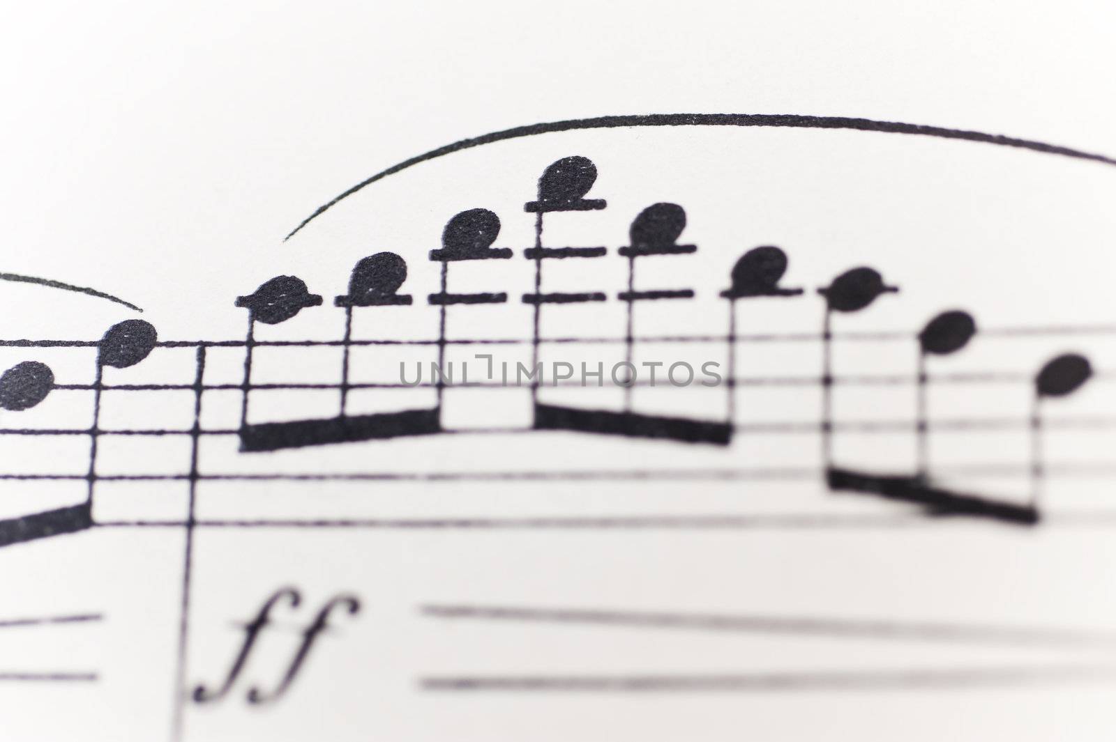 Close up of a sheet of music