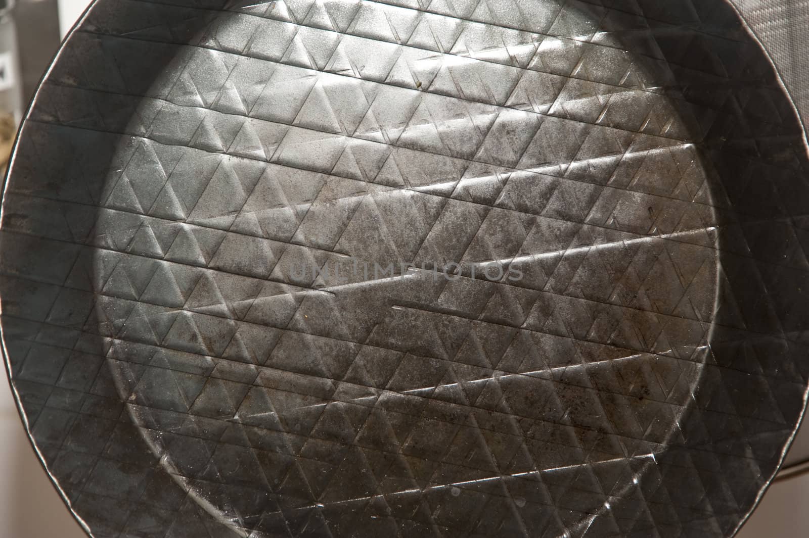 close up of an iron pan