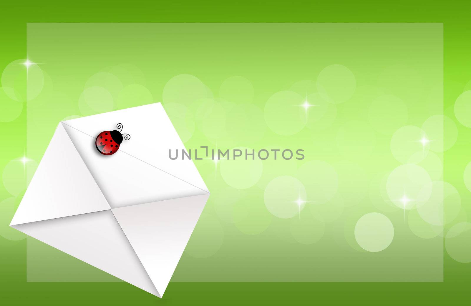 illustration of ladybug in the enveloppe