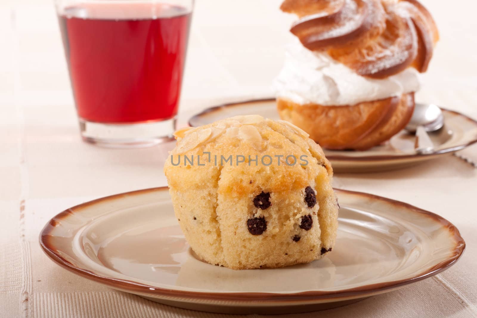 Cherry Muffin on a plate by aguirre_mar