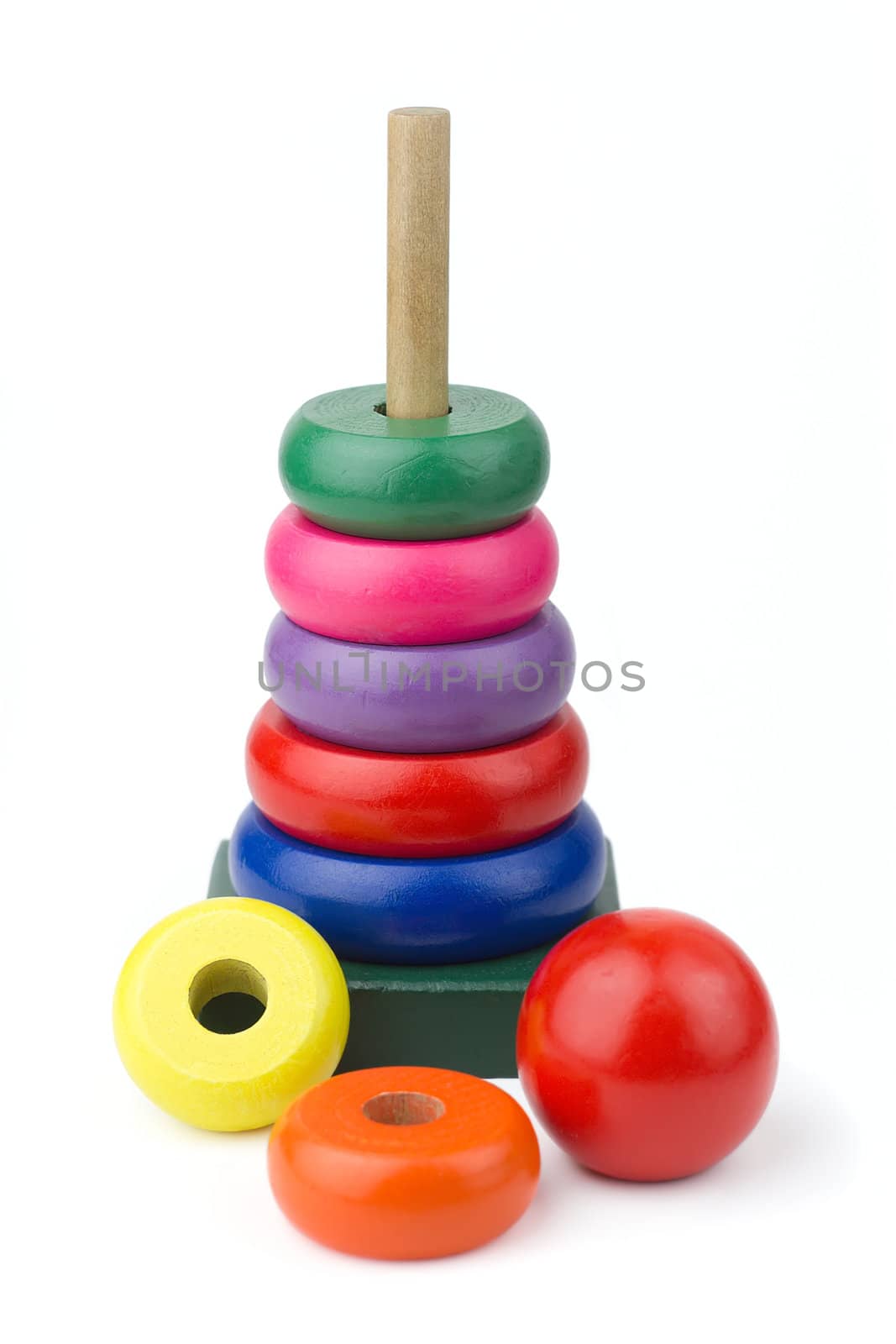 Learning child wood color pyramid toy