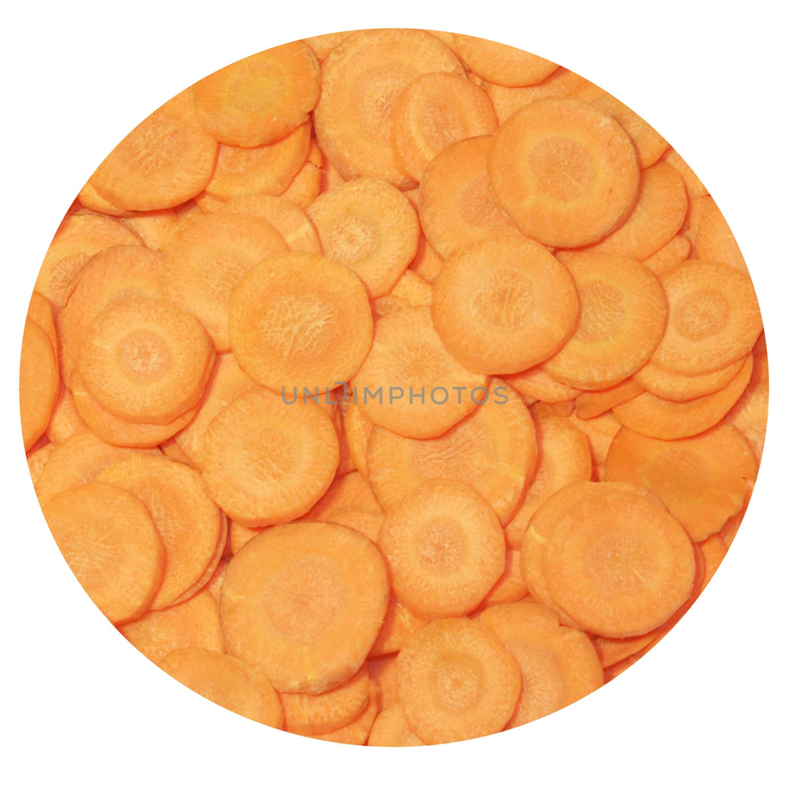 Carrot circle, circle from segments of carrots fresh, the premium
