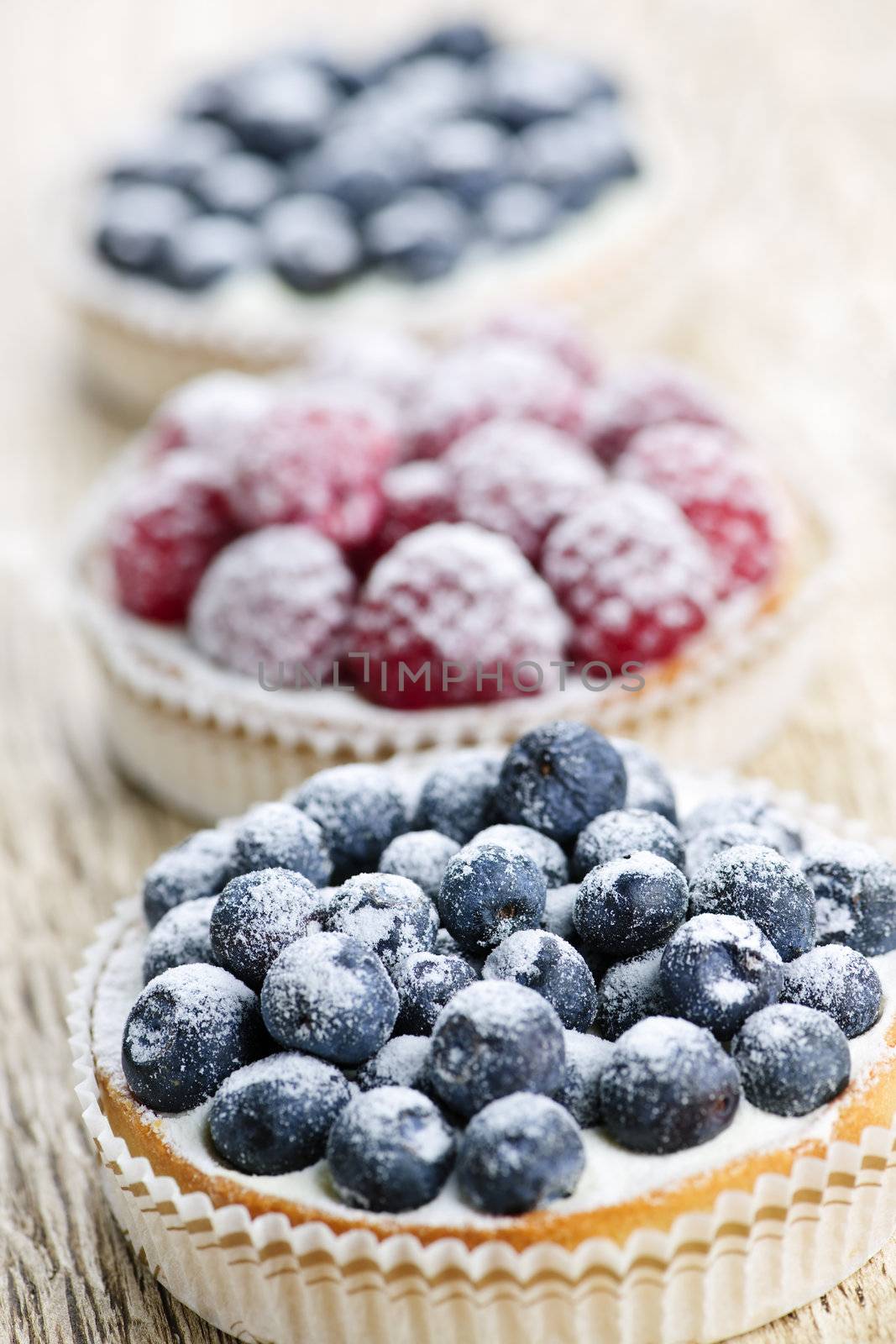 Fresh berry tarts by elenathewise