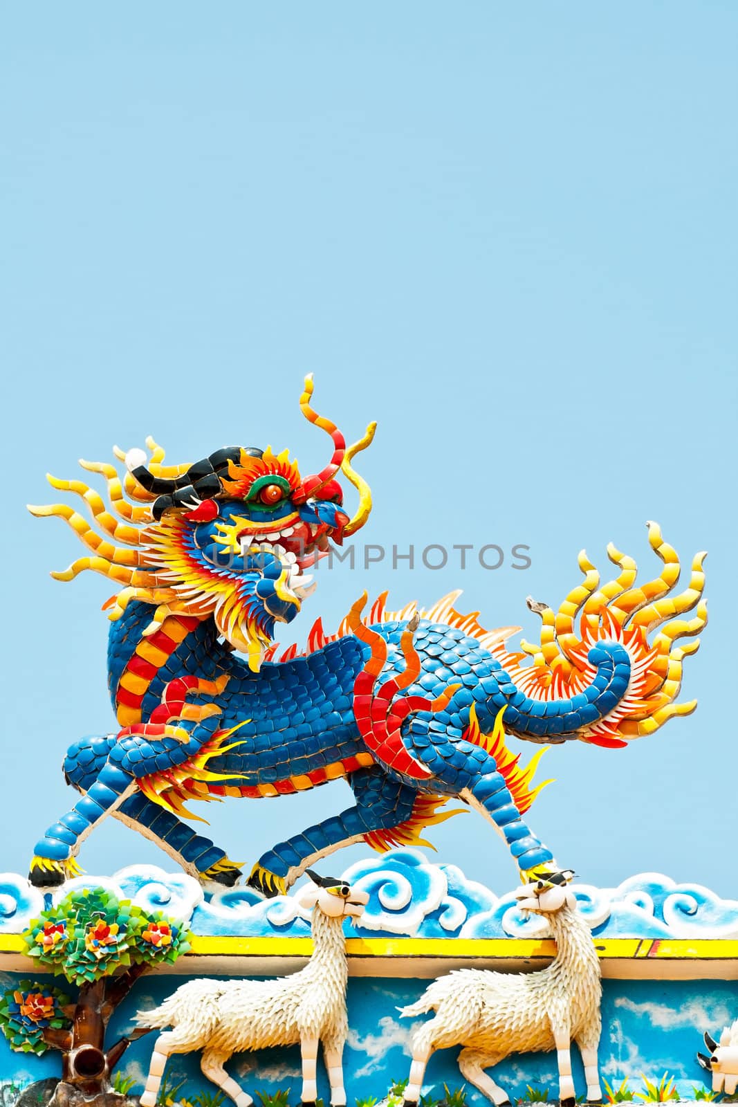 Chinese Lion in Chinese Temple by Yuri2012