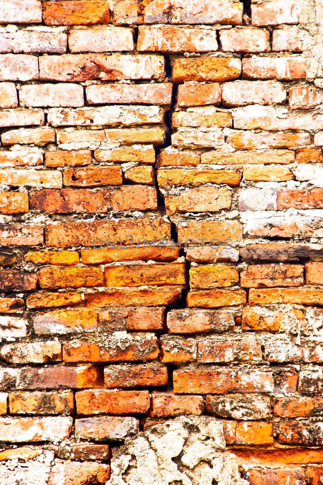 cracked brick wall