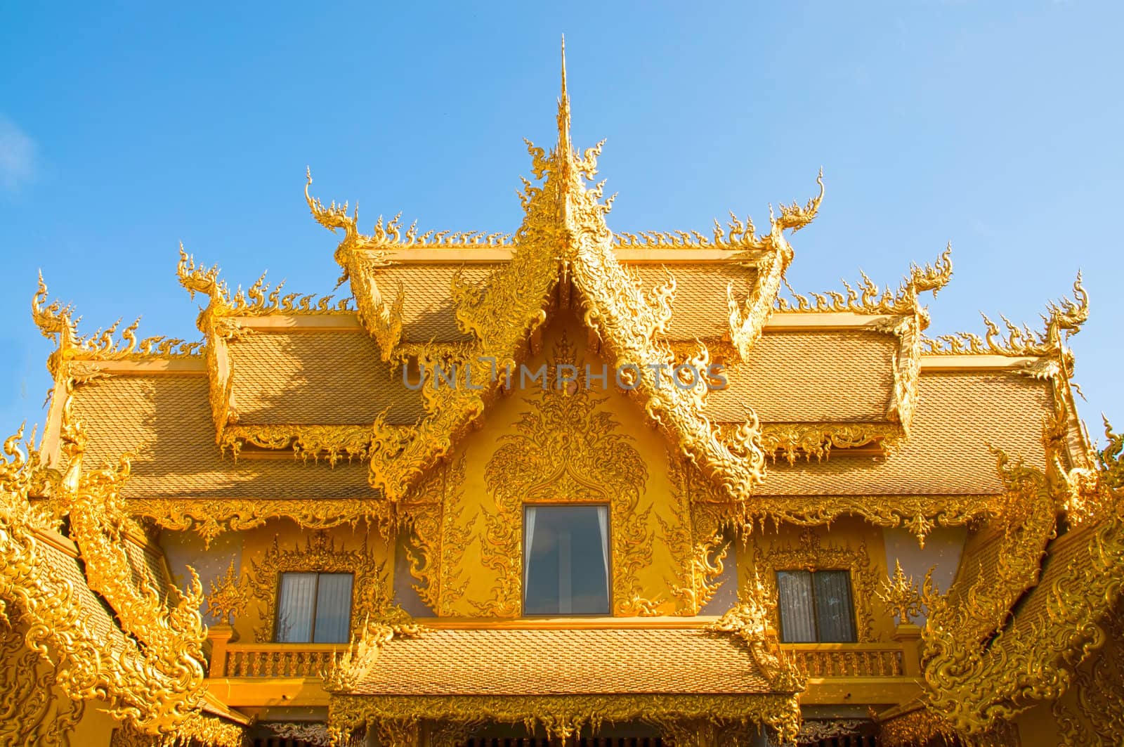 Gold details of temple platform