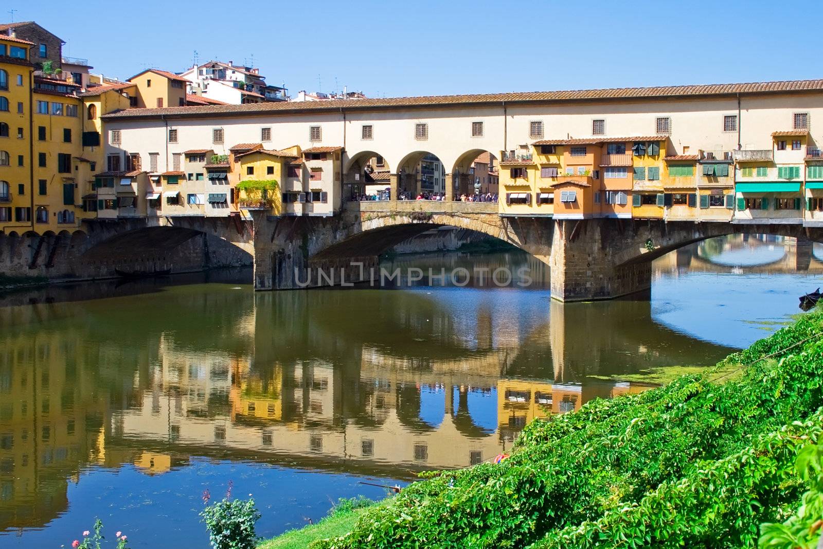 The oldest bridge Ponte Vecchio in Florence. Italy.