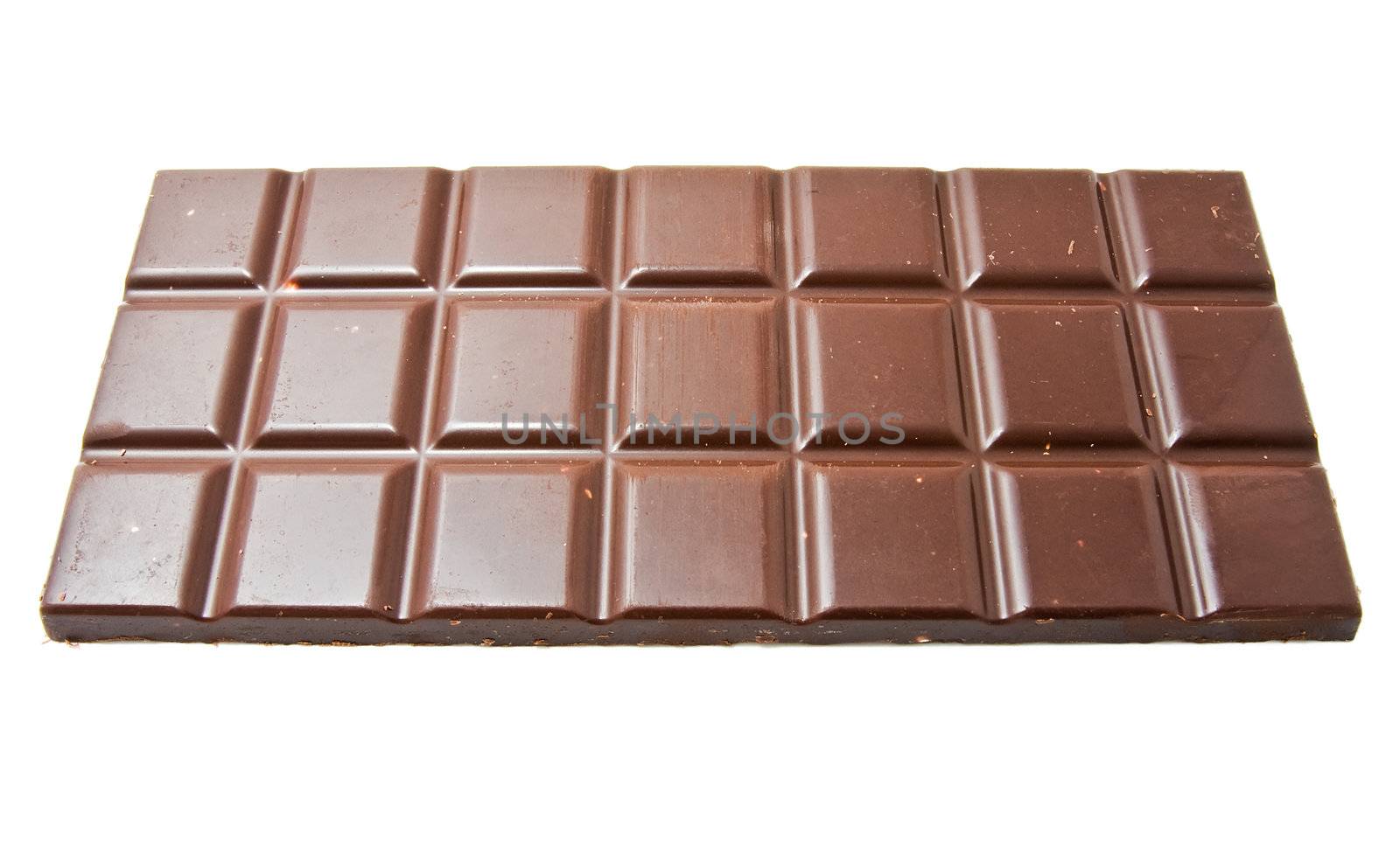 Chocolate bar isolated on white background