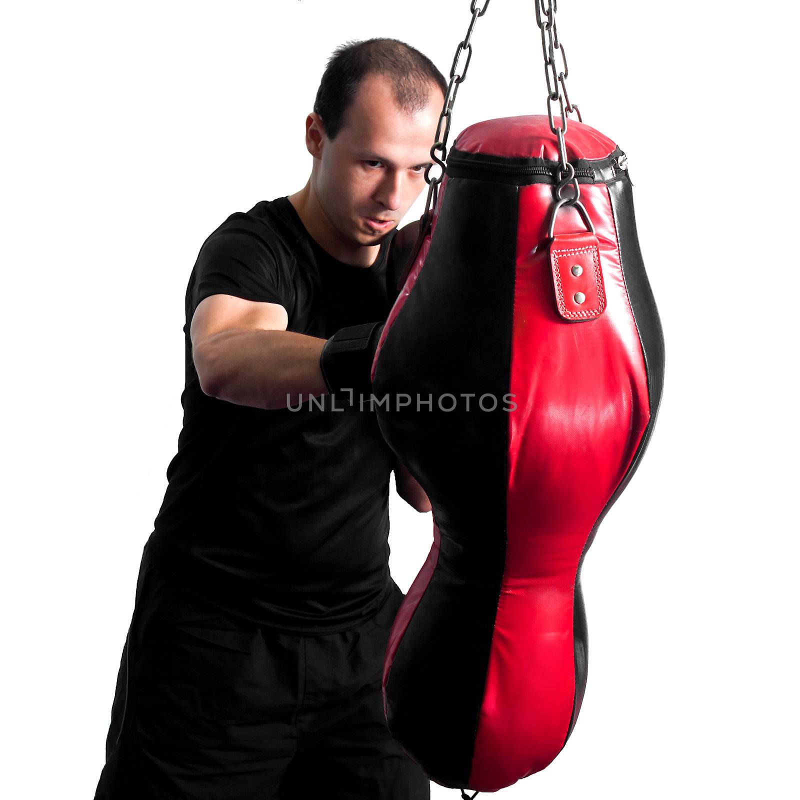 Boxer punching a sand bag by Lamarinx
