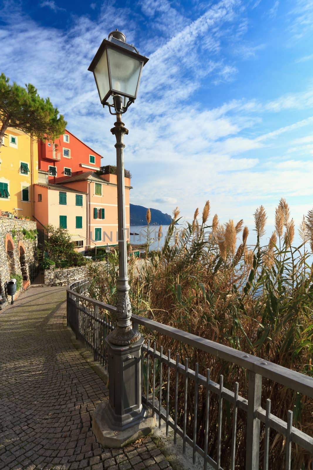 Promenade in Sori, small village in Liguria, Italy