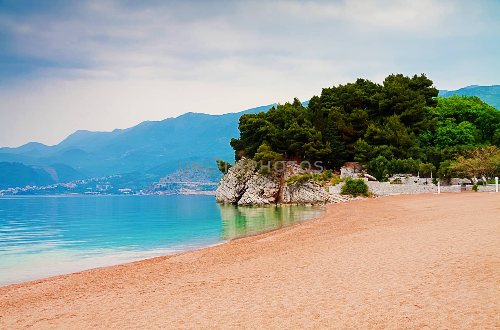 Empty beach of Saint Stephan, Montenegro by Lamarinx