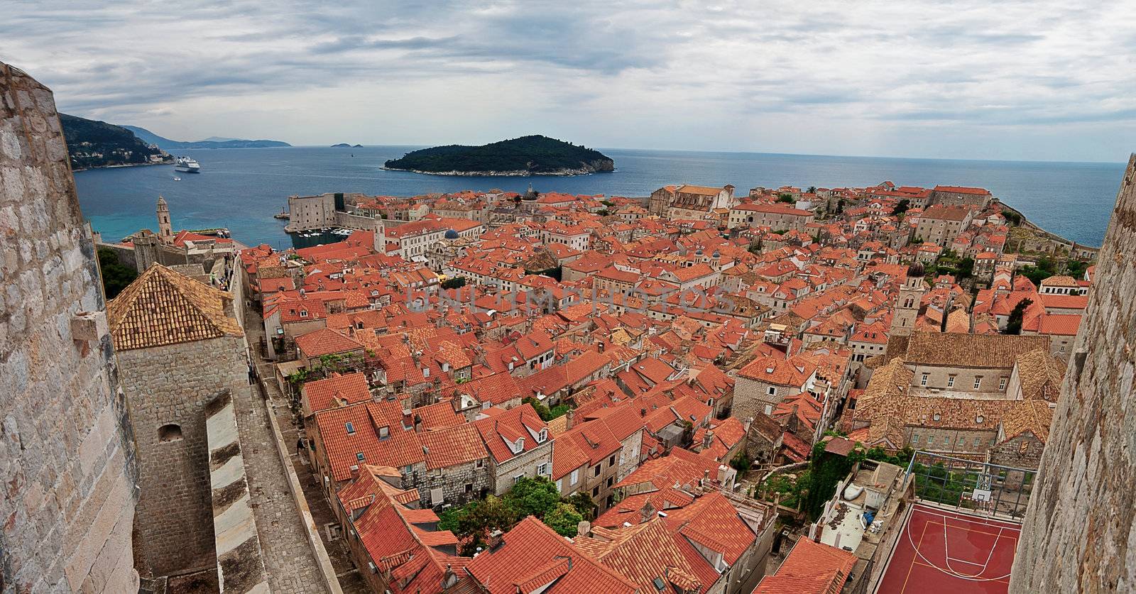 Panorama of the old city of Dubrovnik by Lamarinx