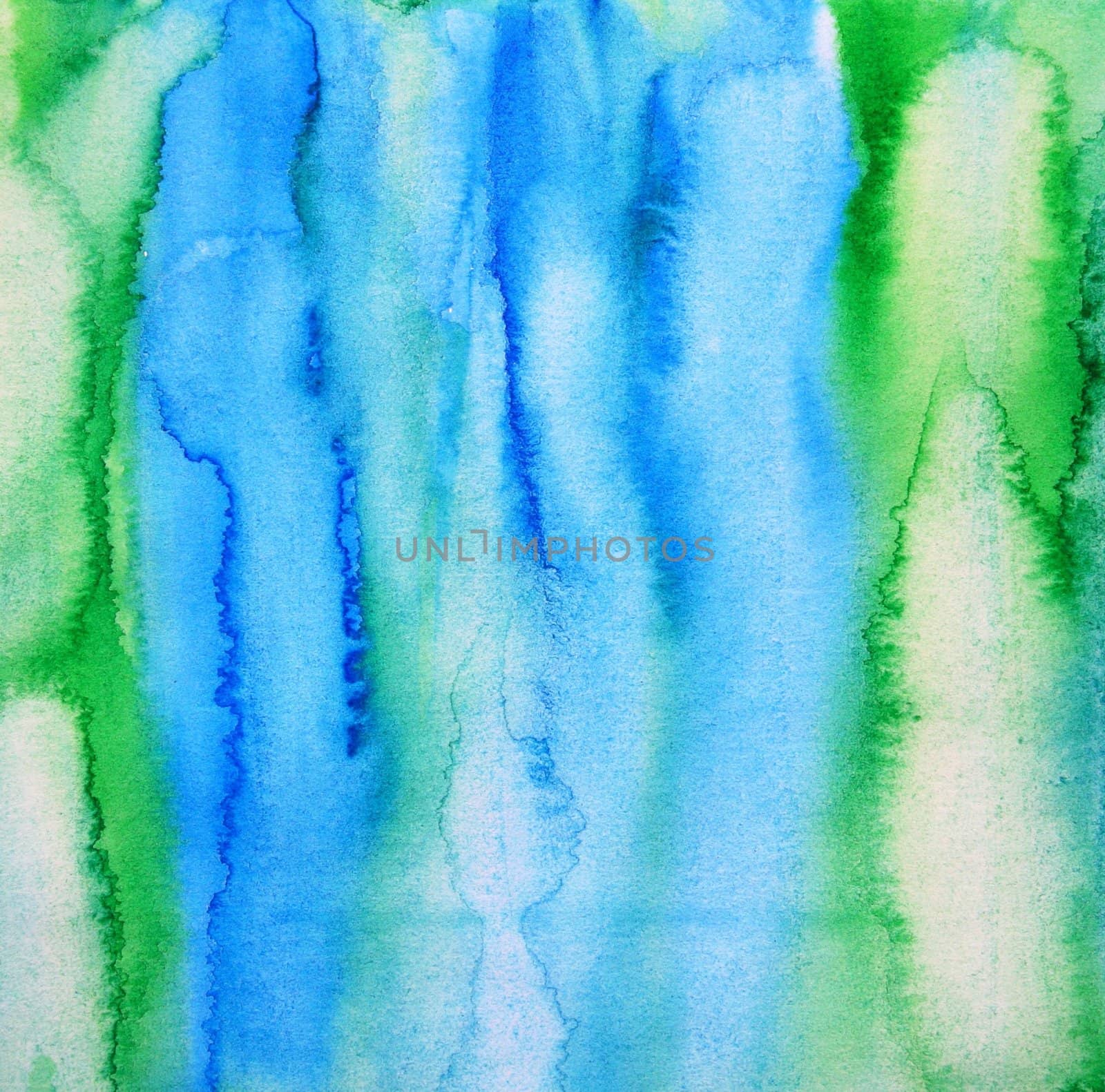 Abstract watercolor background with colorful different layers on paper texture 