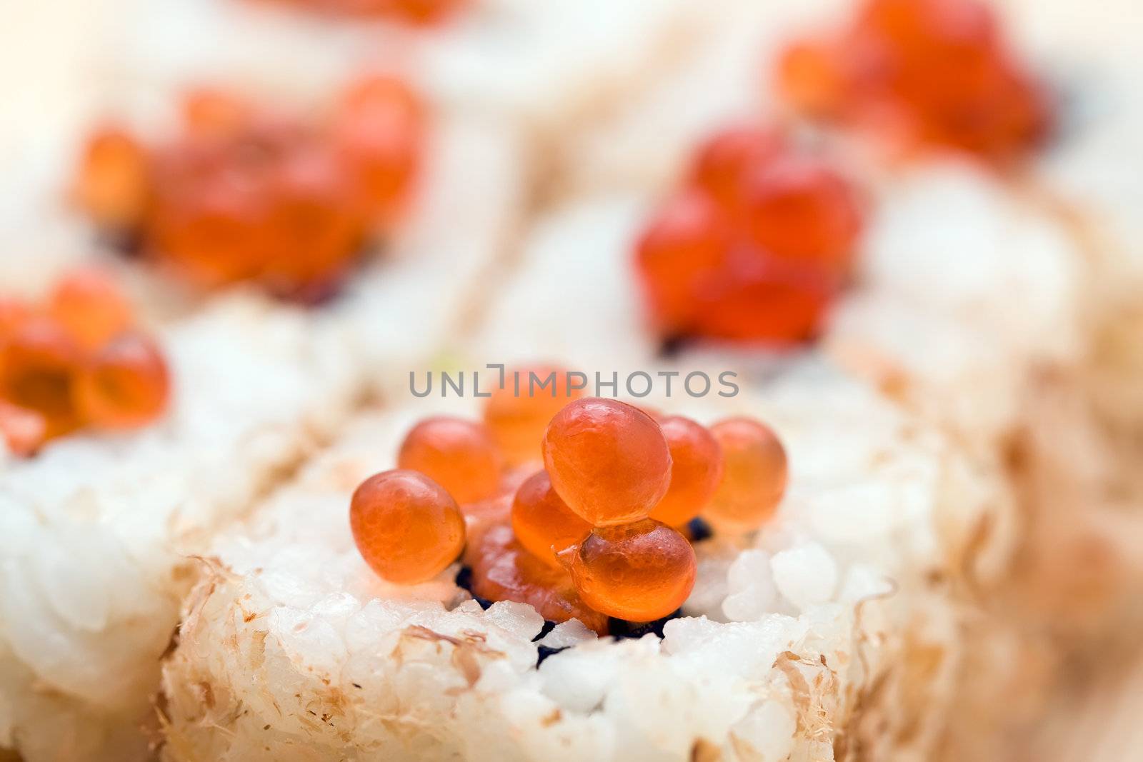 Traditional Japanese food Sushi, close-up