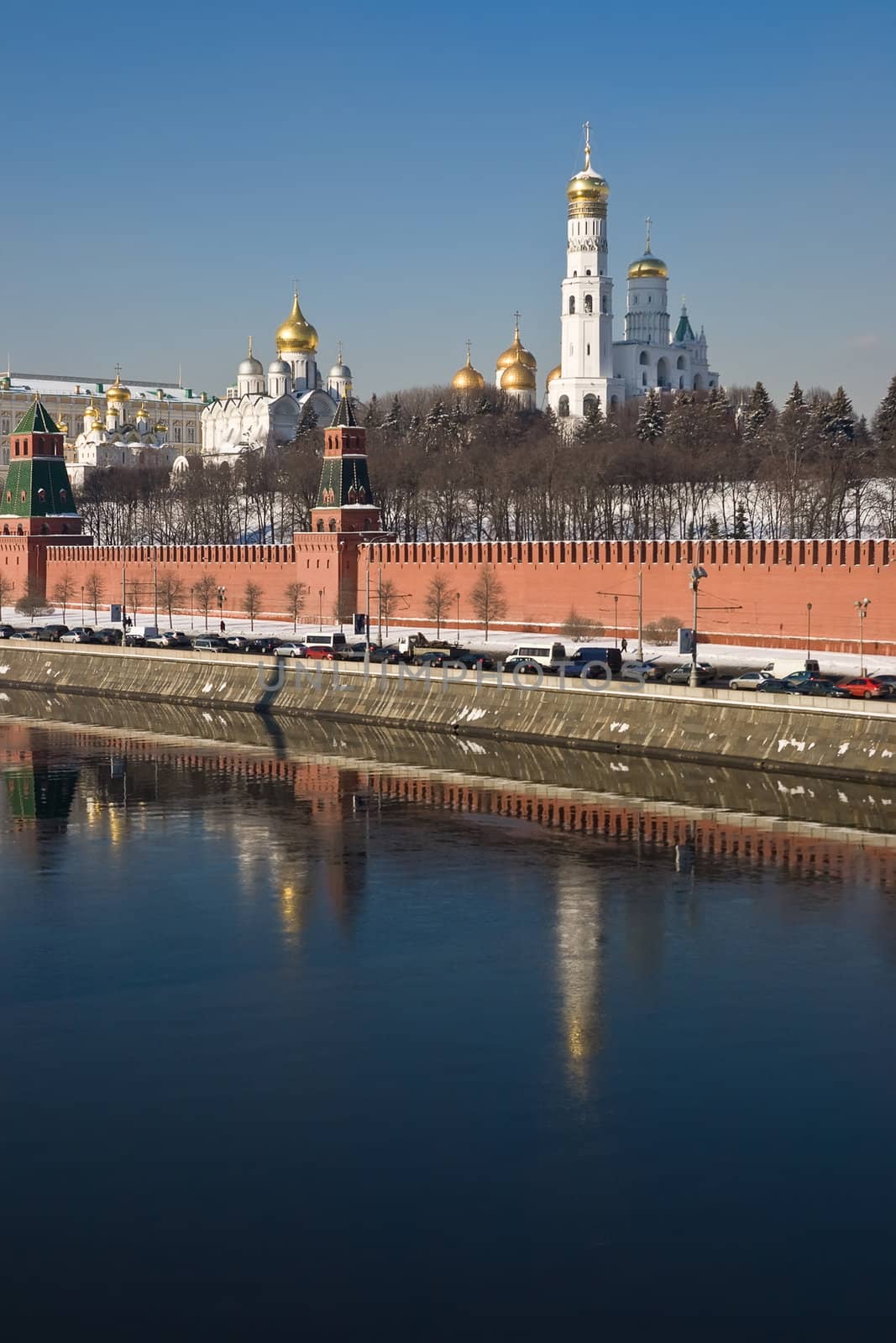 Famous Moscow Kremlin in winter, Russia