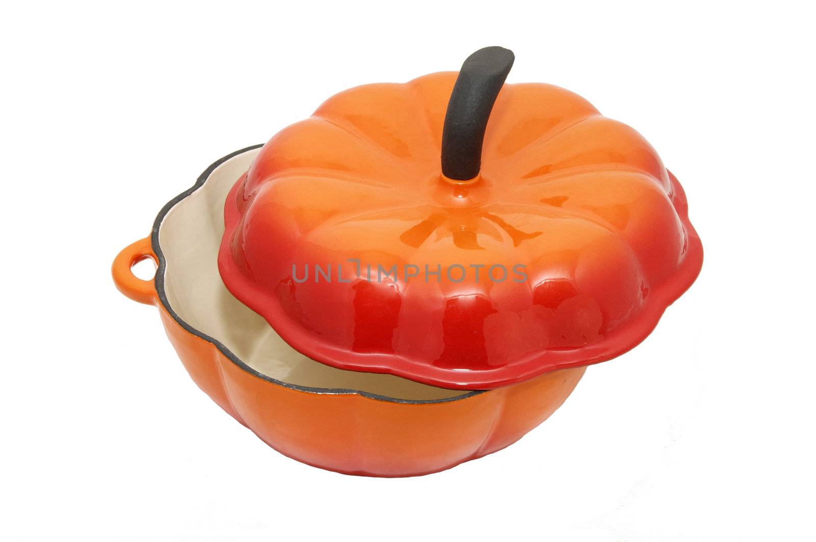 pan in the form of a pumpkin on a white background