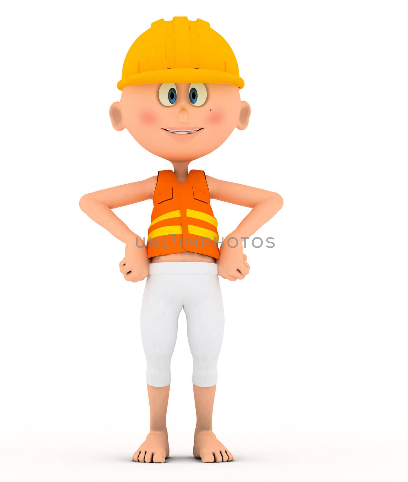Toon builder, worker standing pose. by photocreo