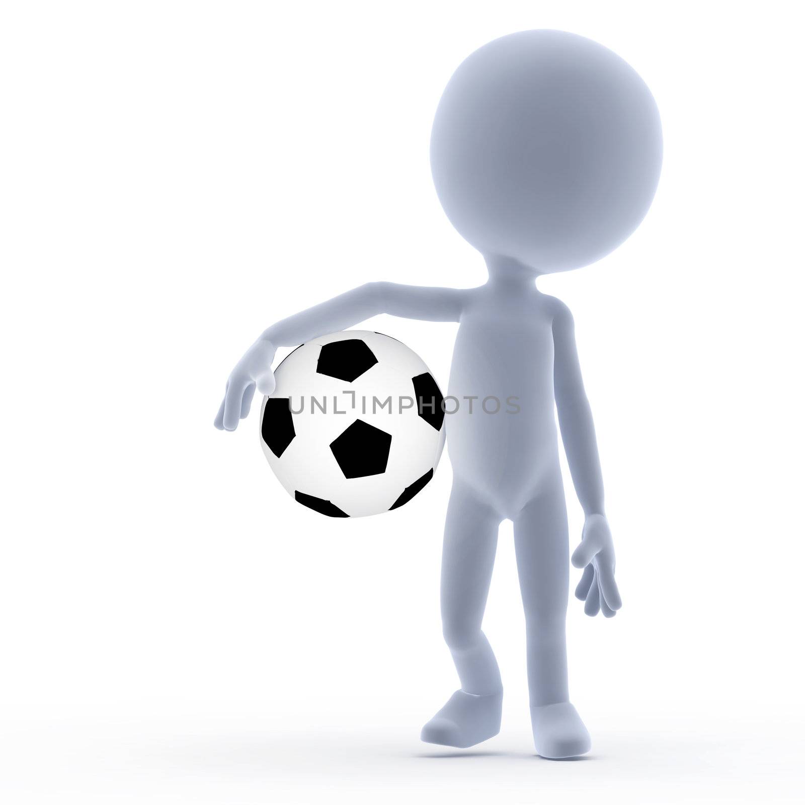 Football, soccer. 3d little people by photocreo