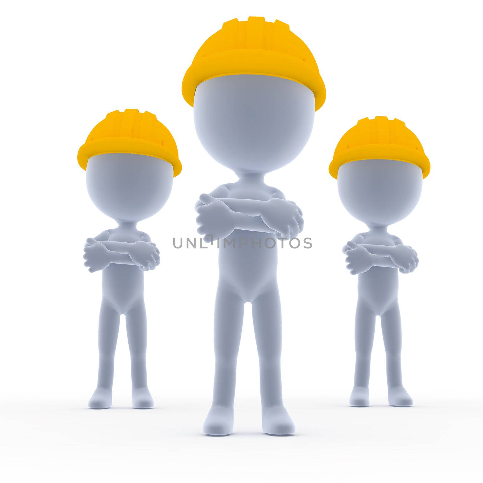 Builders, toon workers team by photocreo