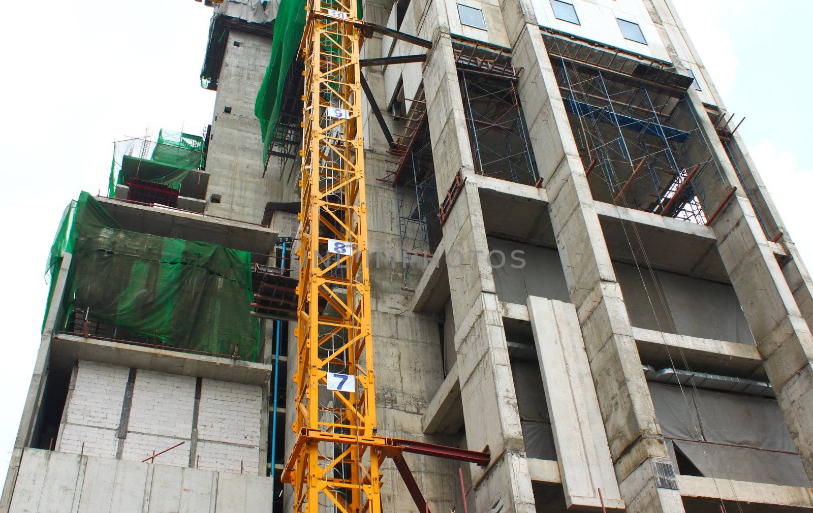 Under construction building in bangkok
