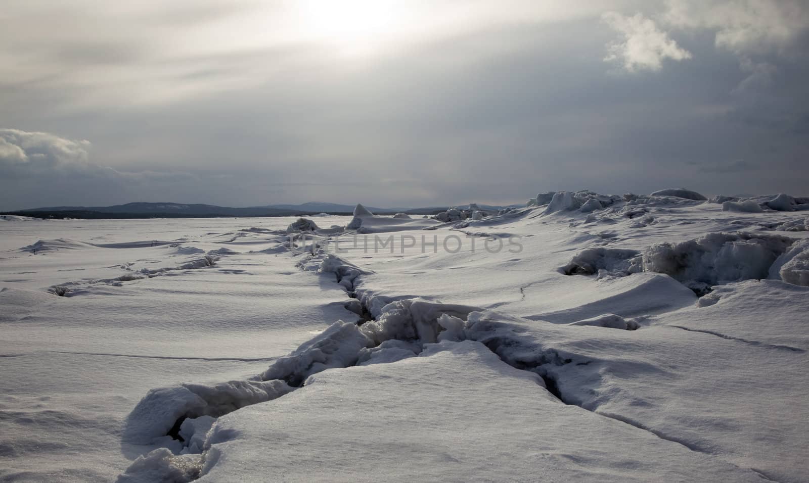 Northern majestic landscape in gloomy tones