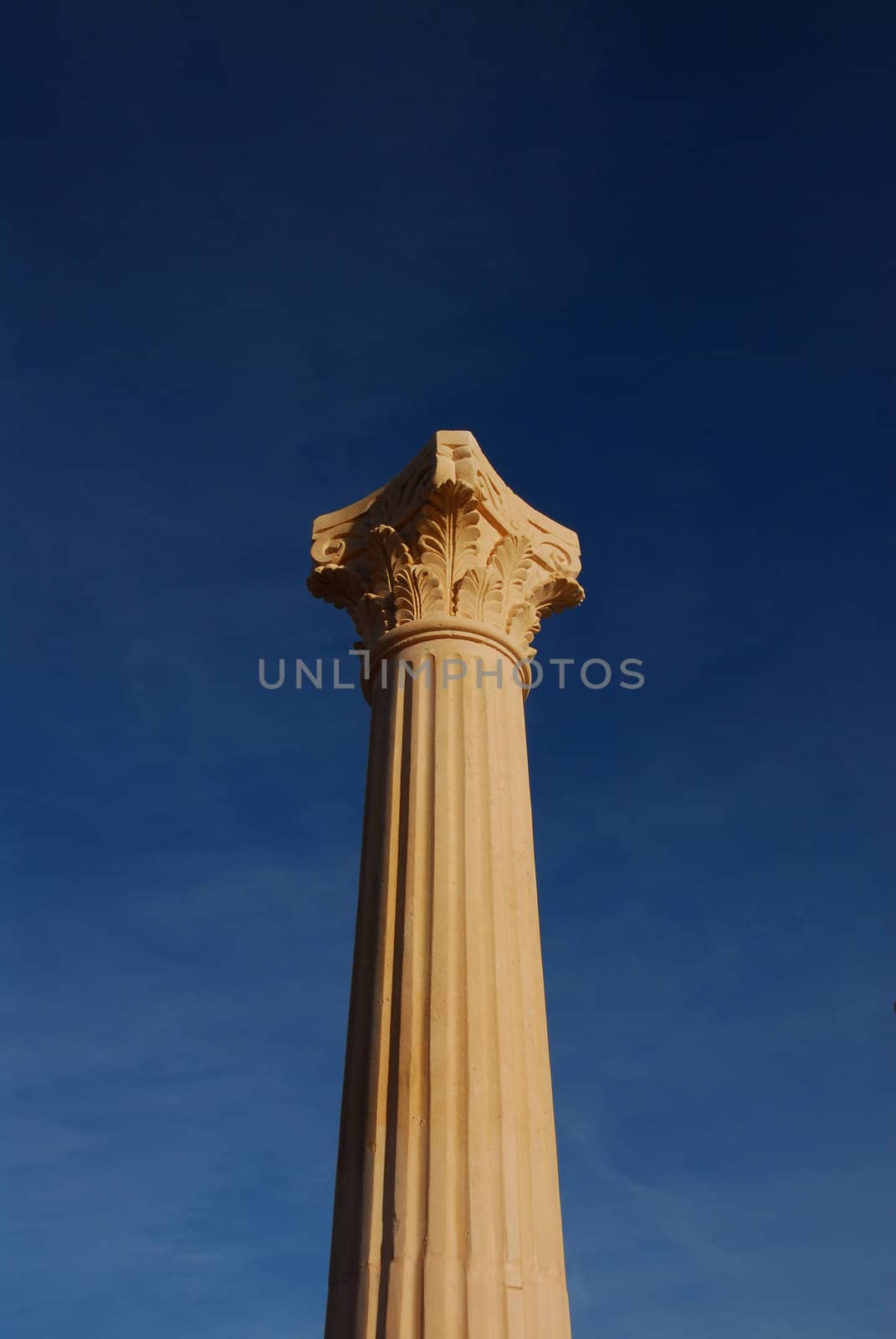 columns with blue sky behind