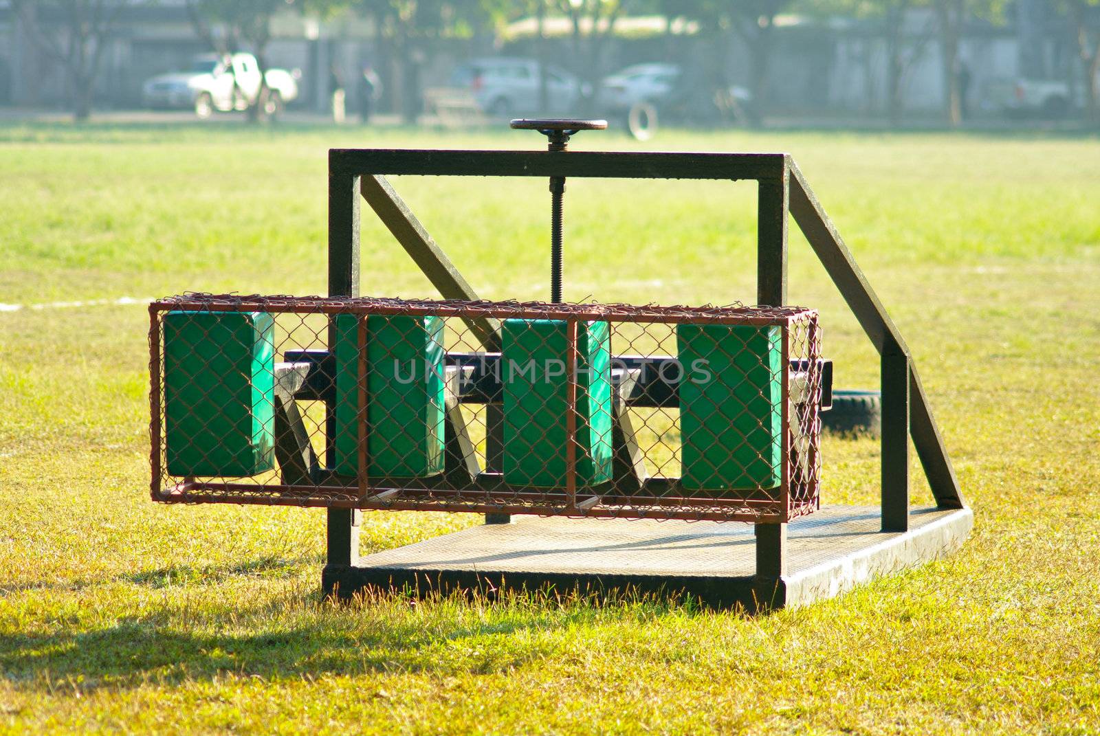 Rugby scrum training tool on sport field