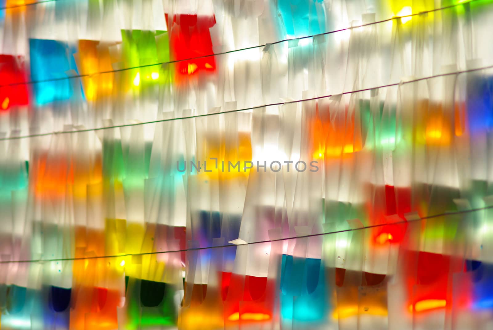 Color water in the translucent plastic bag